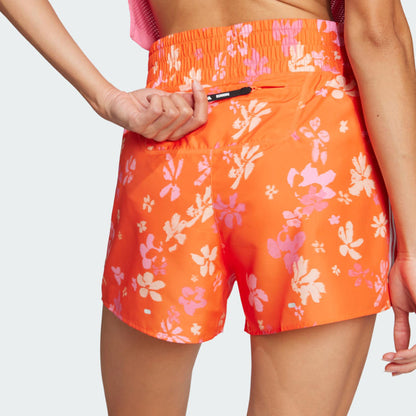Women's adidas Own the Run CLIMACOOL High Rise Floral Shorts