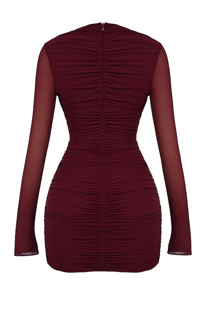 mulberry cutout mini dress