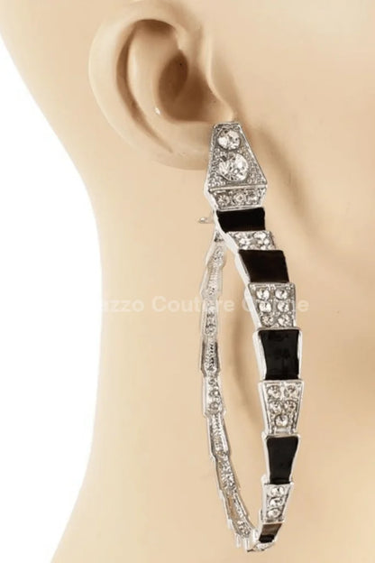 Fashion Metal Crystal Snake Earrings
