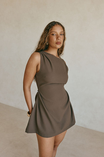 SAMPLE-Camellia Dress - Chocolate