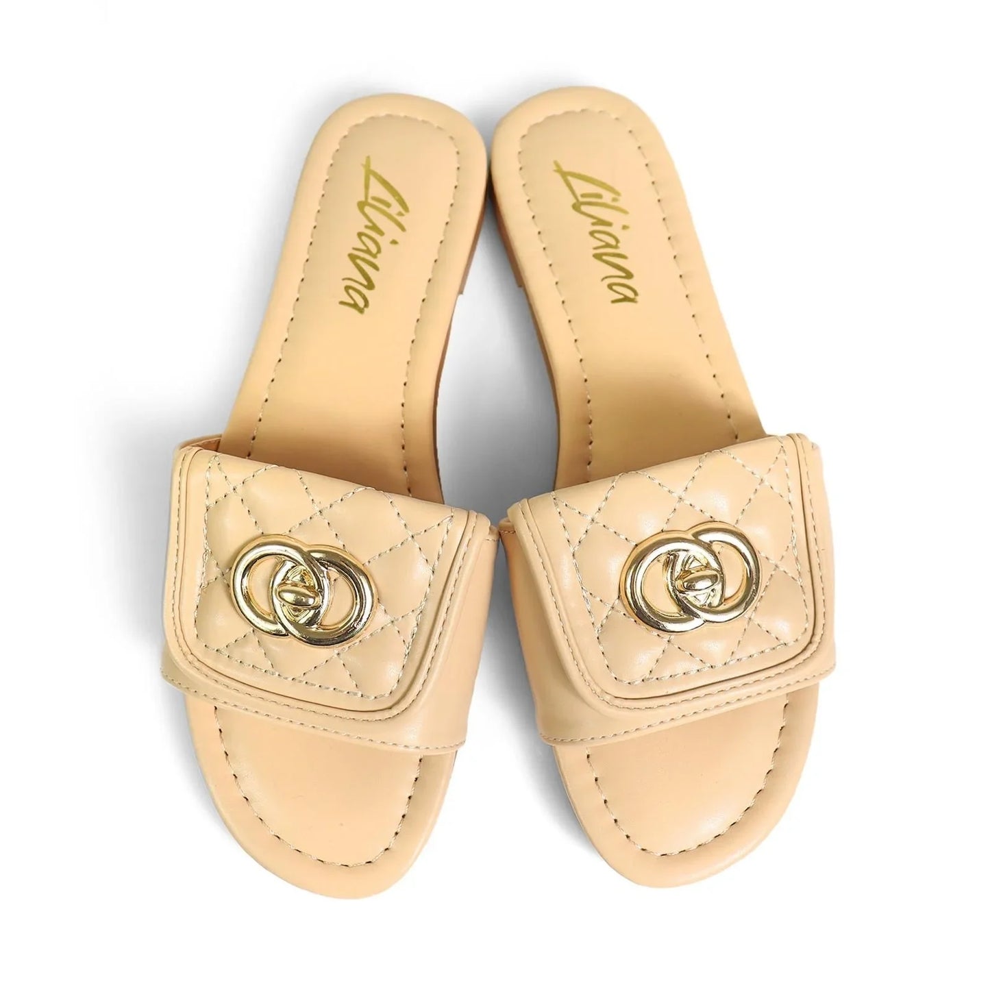 Kendry Charm Slip-On Sandals Nude