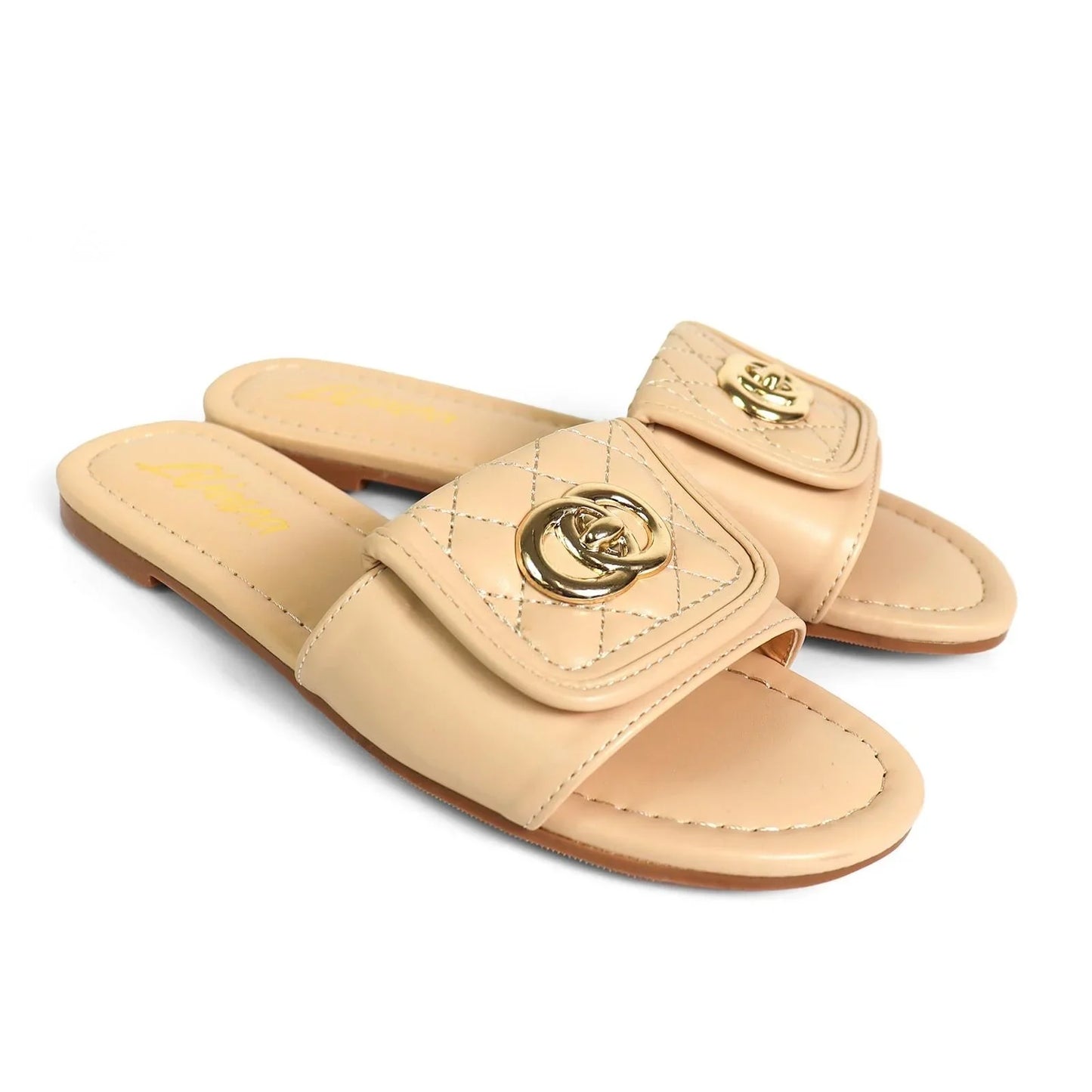 Kendry Charm Slip-On Sandals Nude