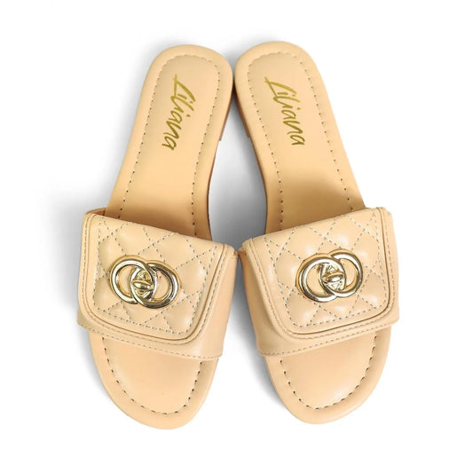Kendry Charm Slip-On Sandals Nude