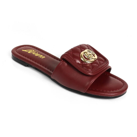 Kendry Charm Slip-On Sandals Burgundy