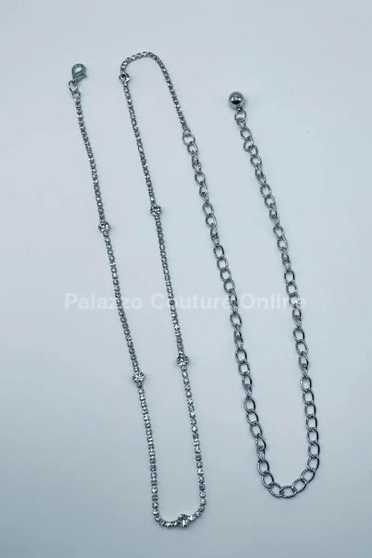 Glory Rhinestone Chain Belt (Silver)