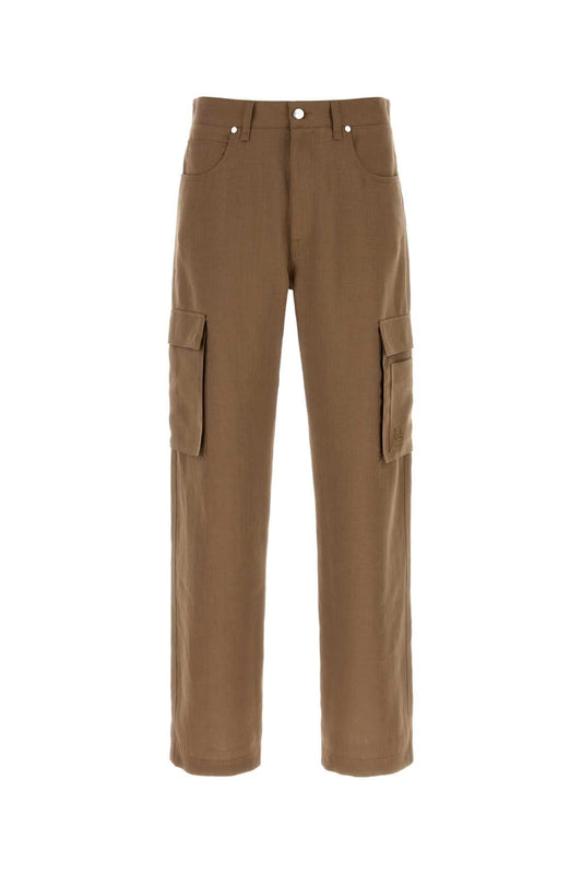 Fendi Linen Cargo Pants — Tan