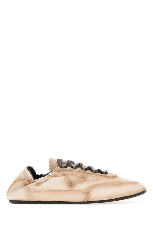 Prada Nappa Leather Sneaker — Beige