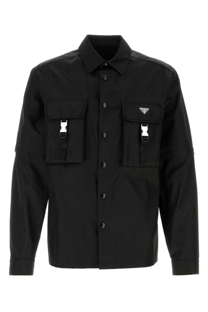 Prada Re-Nylon Utility Shirt — Black