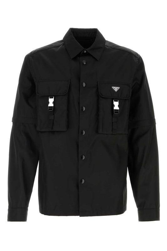 Prada Re-Nylon Utility Shirt — Black