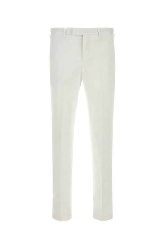 Pt Torino Stretch Cotton Trousers — White