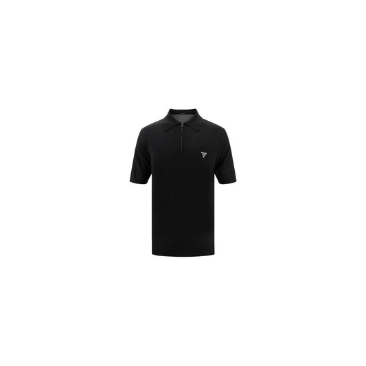 Prada Virgin Wool Polo Shirt — Black