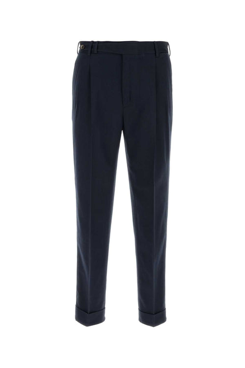 Pt Torino Cotton-Blend Tailored Trousers — Navy