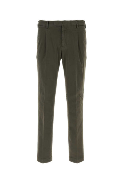 Pt Torino Stretch Cotton Trousers — Green