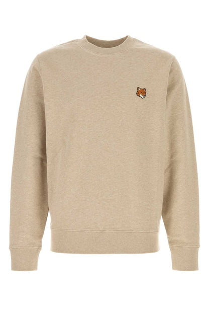 Maison Kitsune Fox Head Sweatshirt — Beige