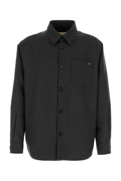 Valentino Garavani Vgold Overshirt — Gray
