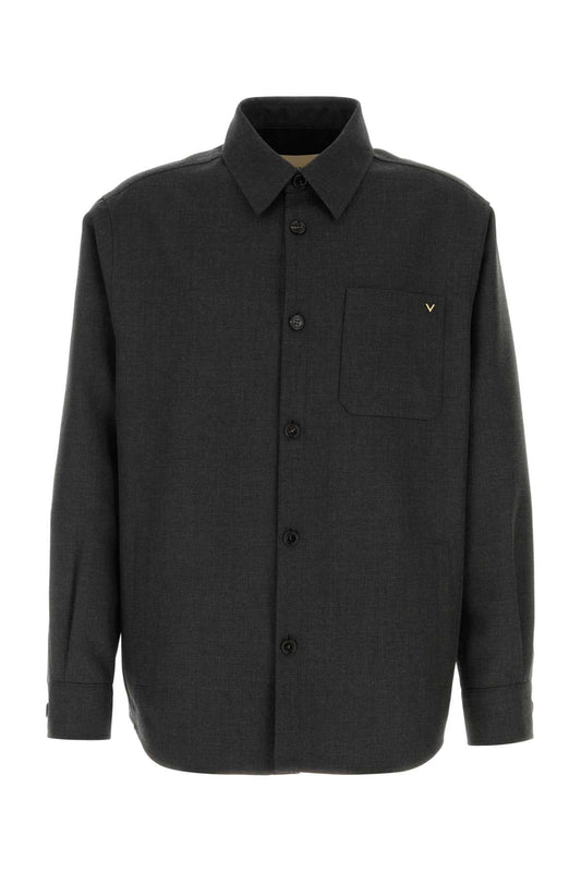 Valentino Garavani Vgold Overshirt — Gray
