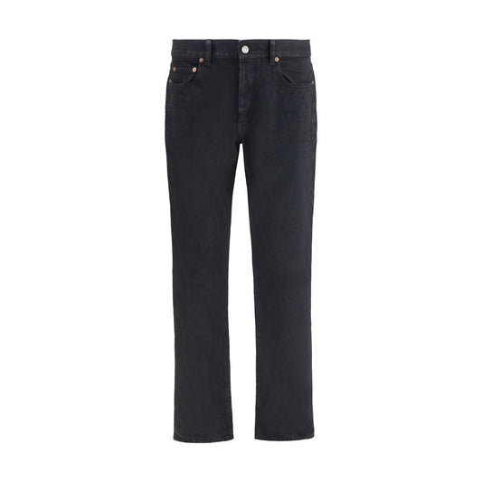Saint Laurent Cotton Slim Fit Jeans — Black