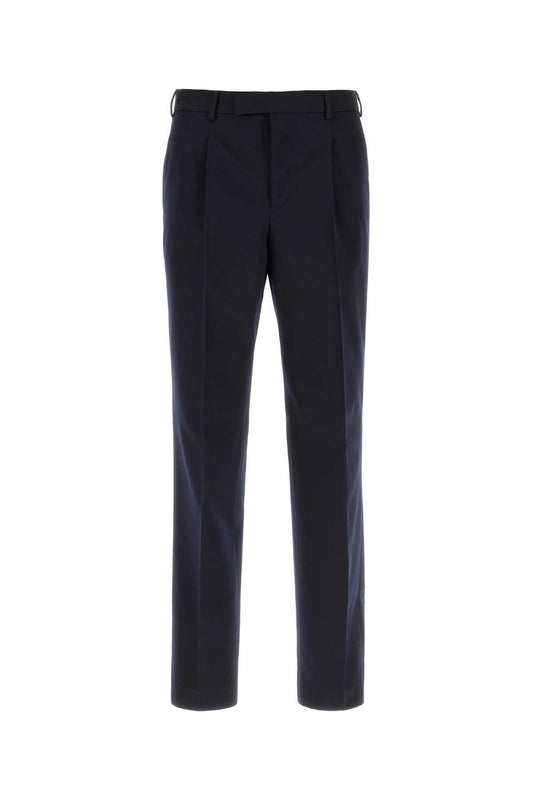 Pt Torino Virgin Wool Trousers — Navy