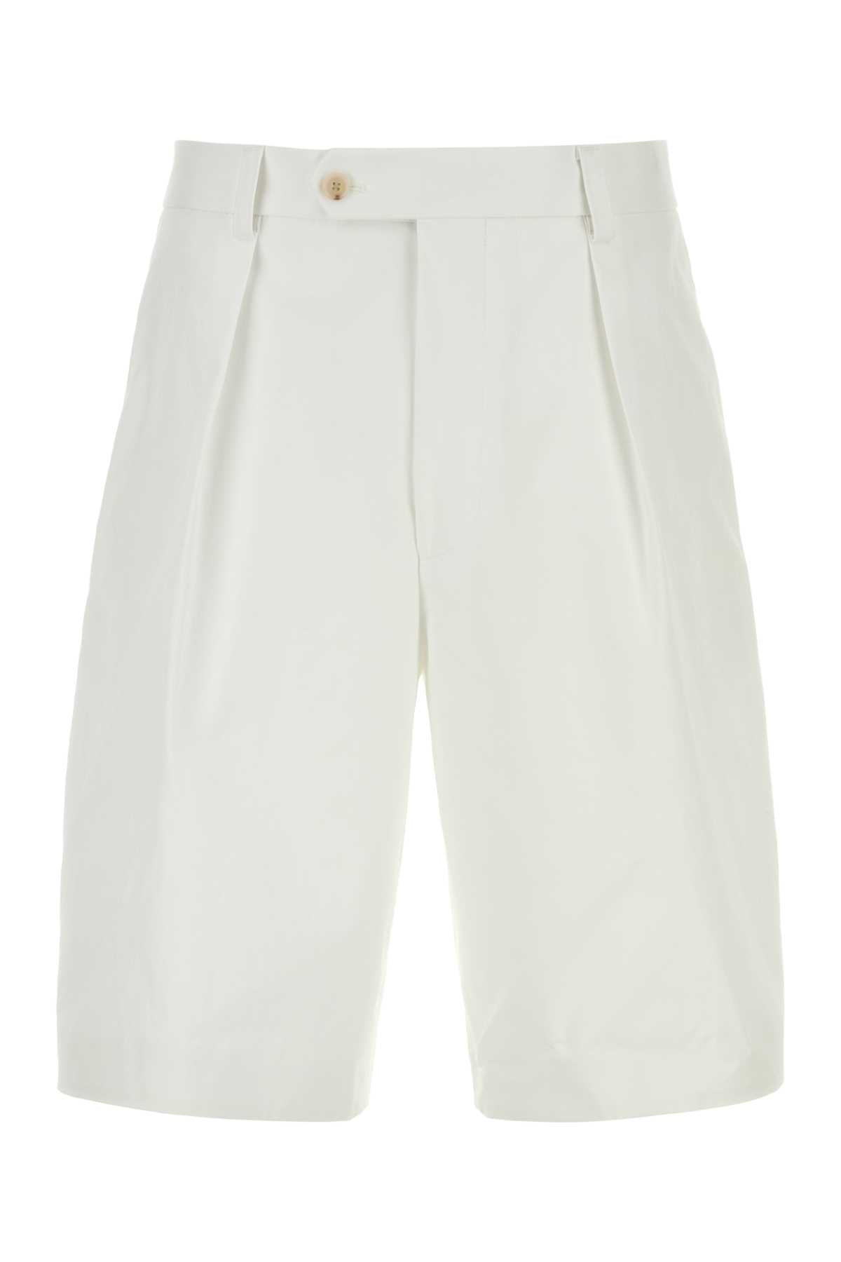 Hugo Boss Cotton Bermuda Shorts — White