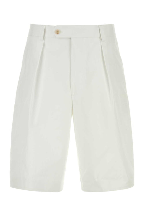 Hugo Boss Cotton Bermuda Shorts — White