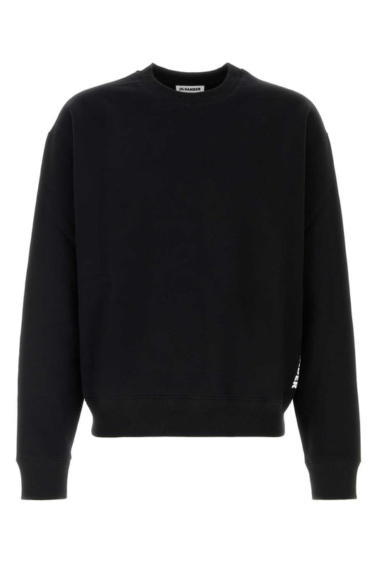 Jil Sander Cotton Crew-Neck Sweatshirt — Black