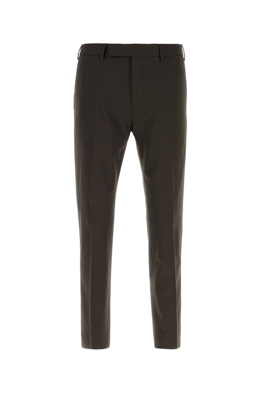 Pt Torino Stretch Wool Trousers — Brown