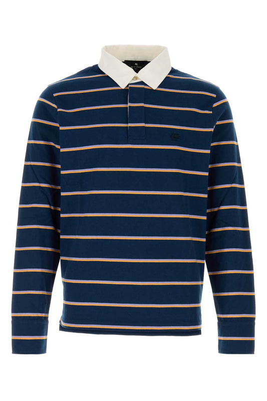 Etro Stripes Polo Shirt — Navy
