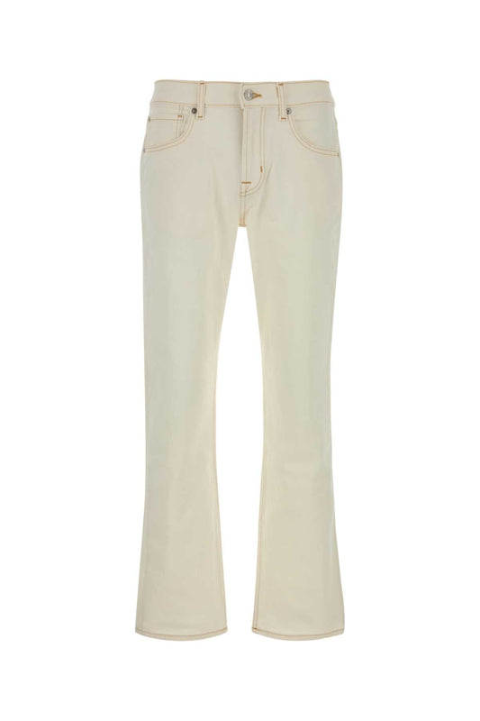 Seven For All Mankind White Stretch Denim Jeans — White