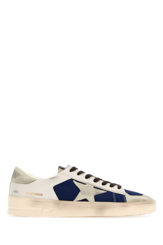 Golden Goose Deluxe Brand Leather and Canvas Colorblock Sneaker — Navy