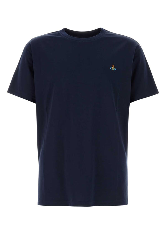Vivienne Westwood Logo-Embroidered Cotton T-Shirt — Navy