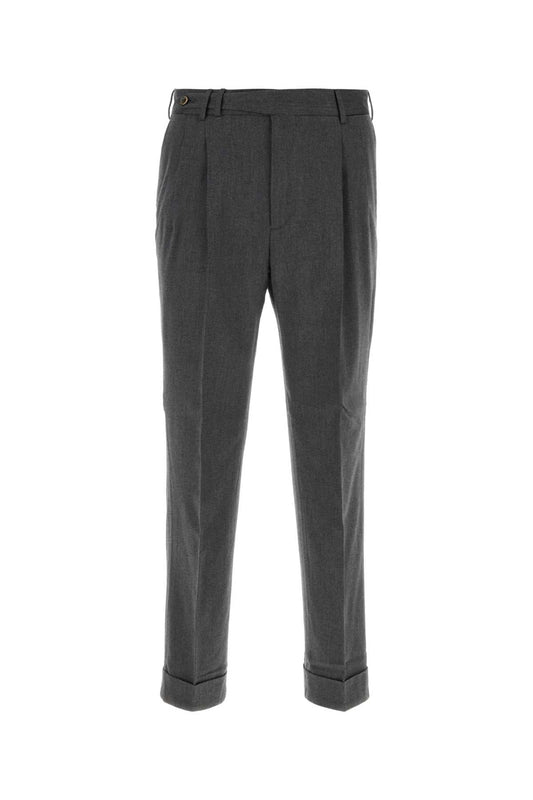 Pt Torino Cotton Blend Virgin Wool Trousers — Gray