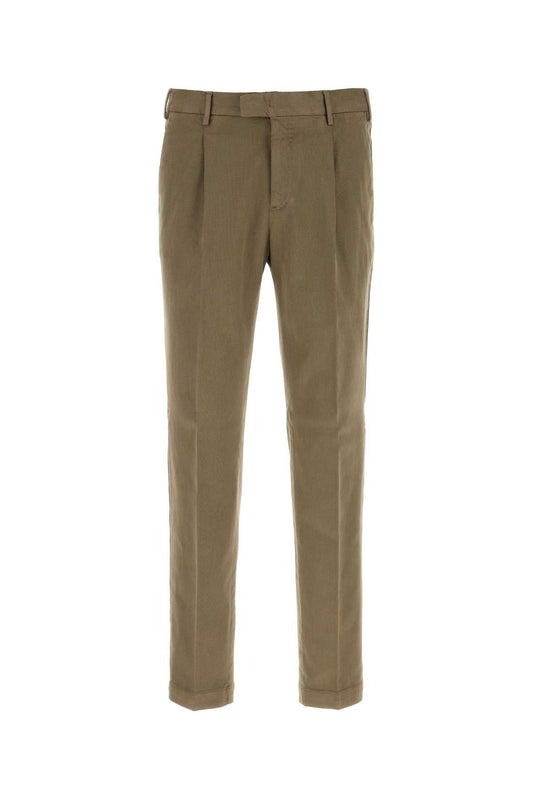 Pt Torino Stretch Cotton Trousers — Green