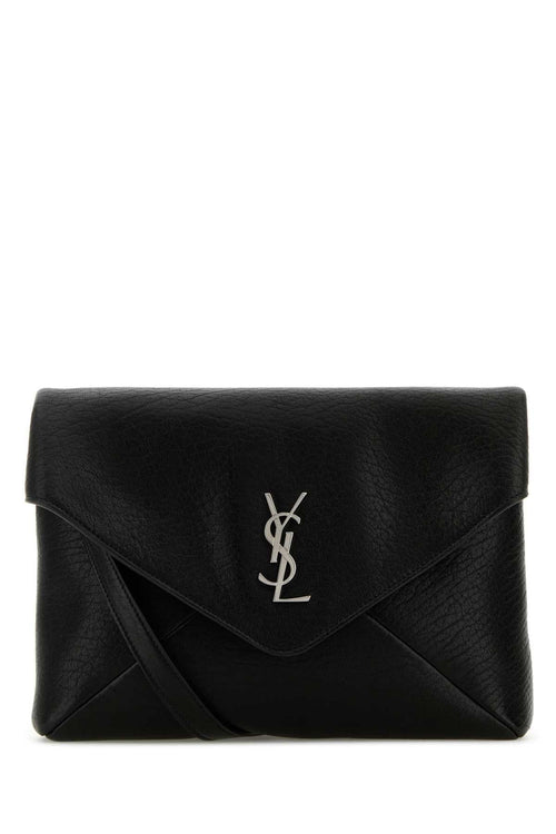 Saint Laurent Quilted Leather Clutch — Black