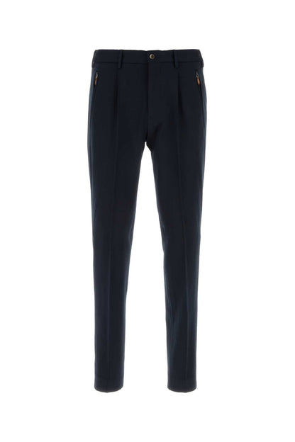 Pt Torino Stretch Viscose Blend Trousers — Navy