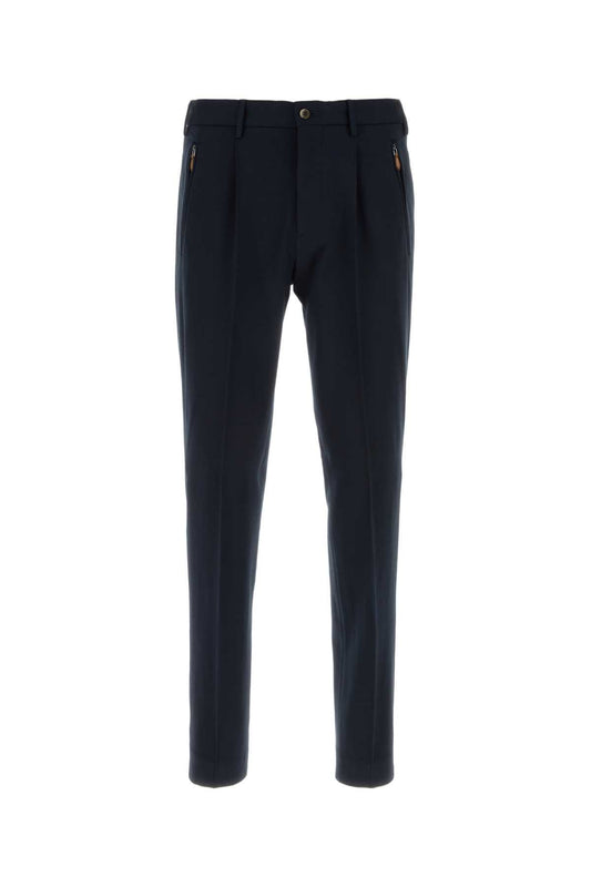 Pt Torino Stretch Viscose Blend Trousers — Navy