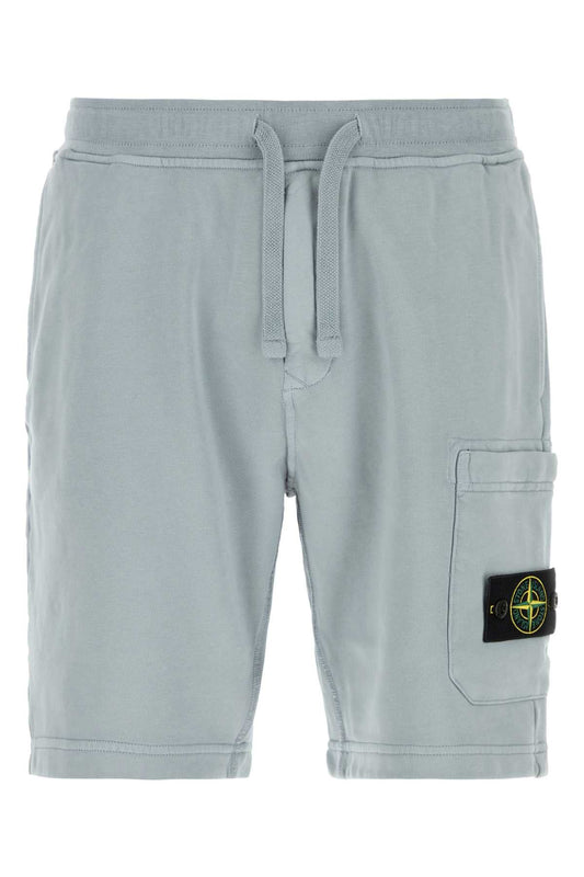 Stone Island Cargo Pocket Cotton Cargo Shorts — Gray