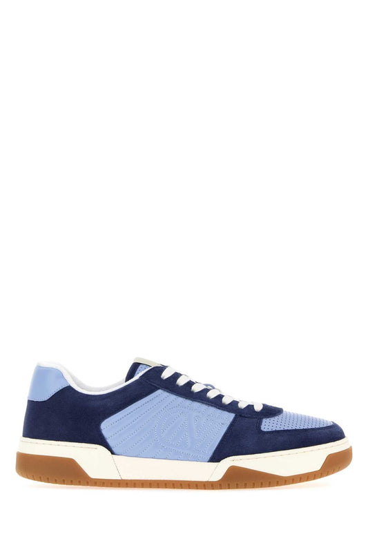 Valentino Garavani Two-Tone Leather Sneaker — Navy
