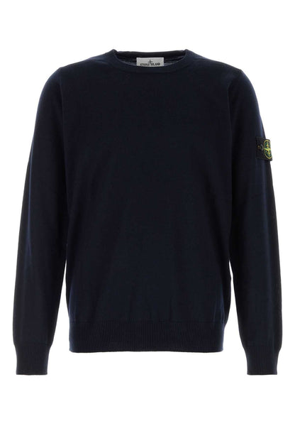 Stone Island Virgin Wool Crew-Neck Sweater — Navy