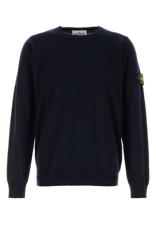 Stone Island Virgin Wool Crew-Neck Sweater — Navy