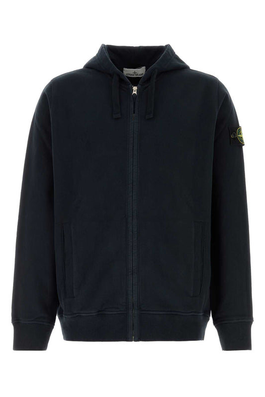 Stone Island Logo-Patched Cotton Sweatshirt — Navy