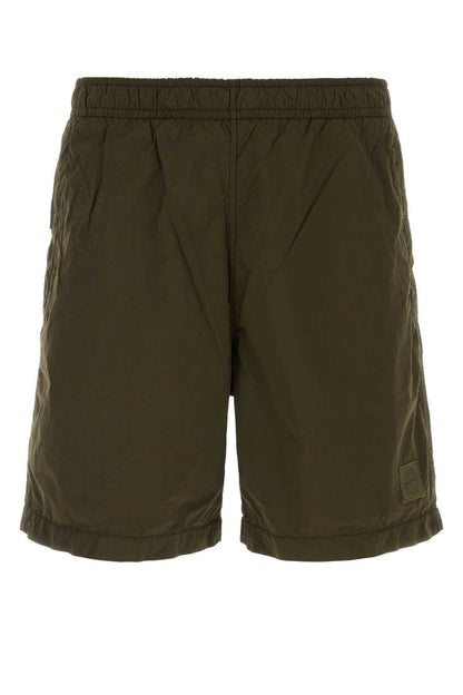 Stone Island Nylon Cargo Shorts — Green