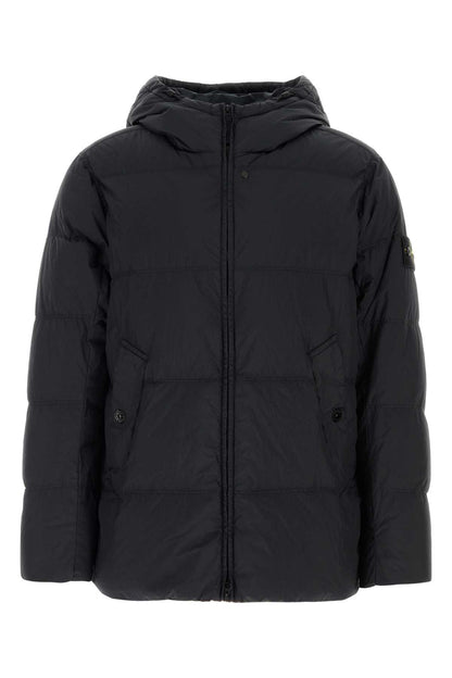 Stone Island Down-Filled Hooded Down Jacket — Black