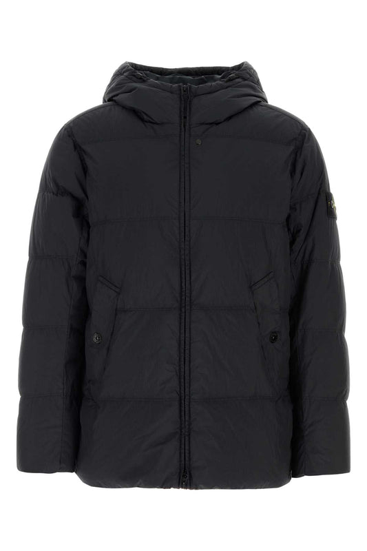 Stone Island Down-Filled Hooded Down Jacket — Black