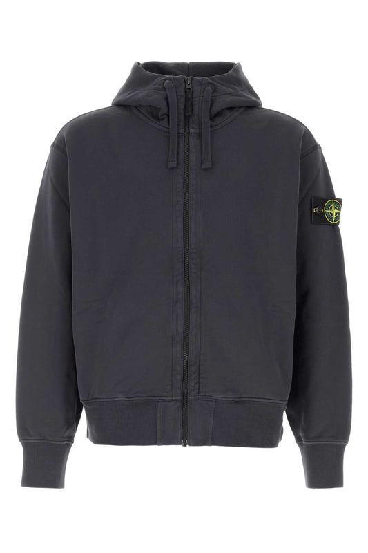 Stone Island Hooded Cotton Jacket — Blue