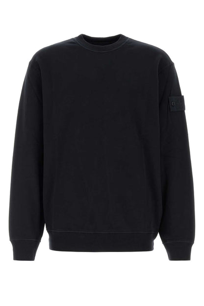 Stone Island Cotton-Elastane Crewneck Sweatshirt — Navy