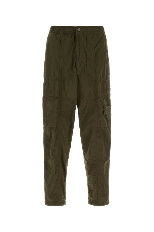 Stone Island Nylon Cargo Cargo Pants — Green