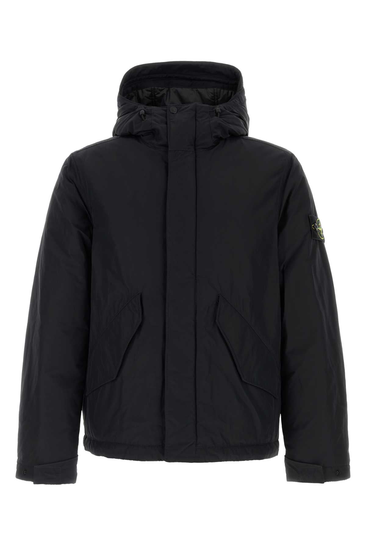 Stone Island Hooded Down Down Jacket — Black