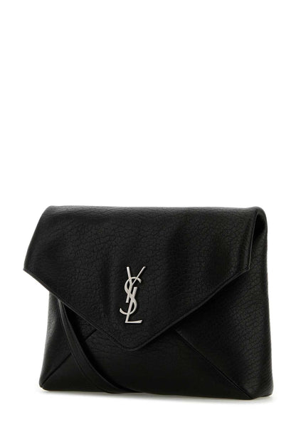 Saint Laurent Quilted Leather Clutch — Black