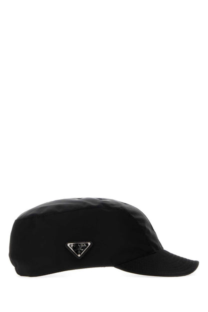 Prada CAPPELLI Recycled Nylon Baseball Cap — Black
