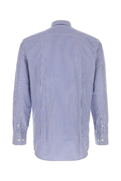Etro Embroidered Poplin Shirt — Blue
